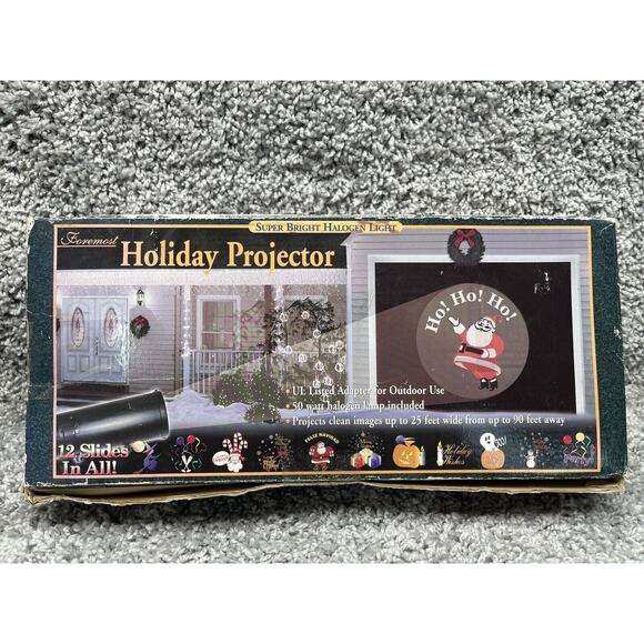 Foremost Halogen Light Holiday Projector w/12 Slides Christmas Halloween - Picture 3 of 9